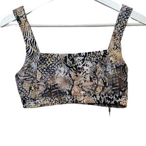 New with Tags Blackbough Swim Top Bikini Animal Print Cheetah Zebra Medium